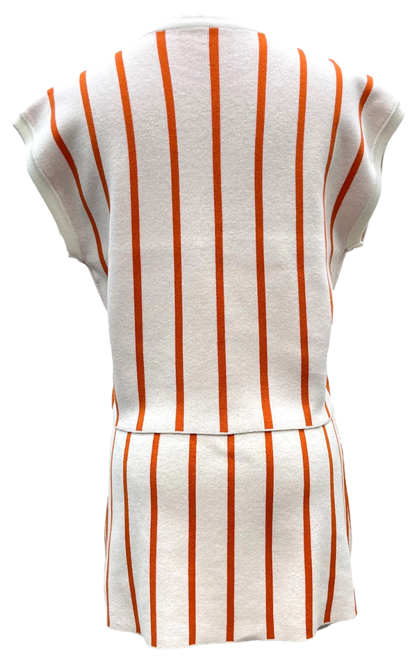 Orange & White Stripe 'Play Ball' Top- (Women's)