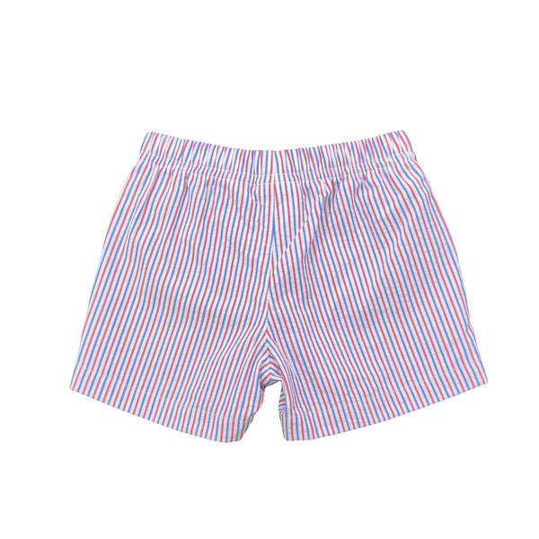 Naples Seersucker Short- Patriotic Stripe