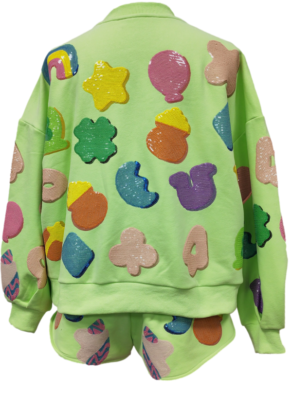 Neon Green Lucky Charm Icon Sweatshirt- (Women's)