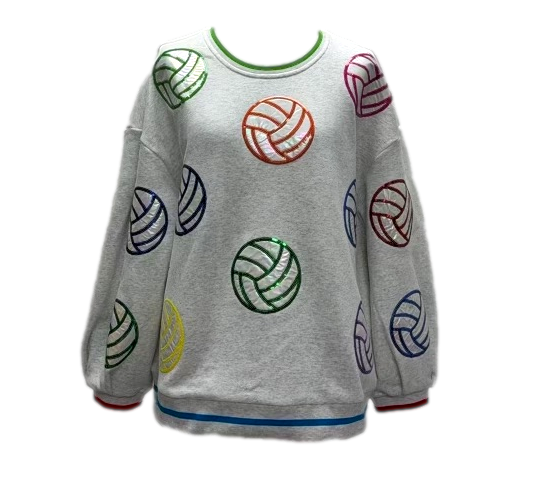 Grey Multi Volleyball Sweatshirt- (Women's)