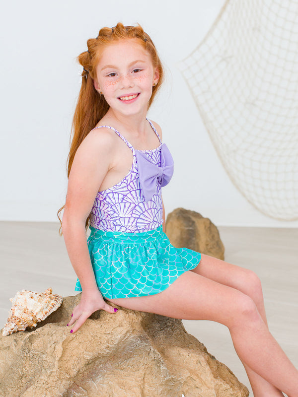 Big Bow Skirted One Piece- Magical Mermaid