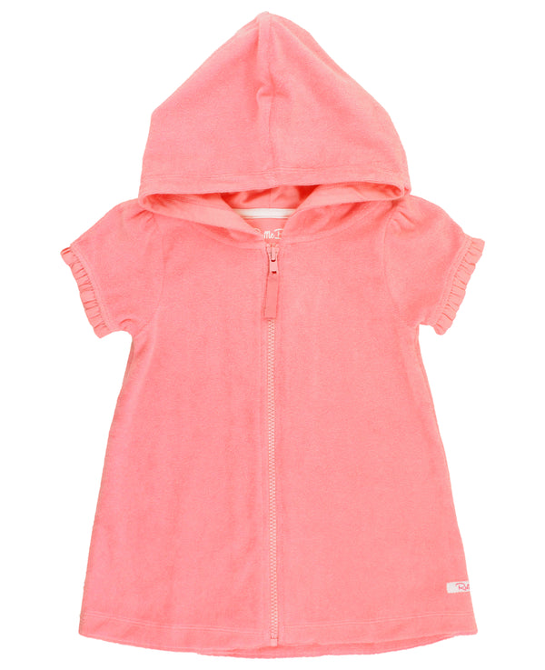 Terry Full-Zip Cover Up- Bubblegum Pink