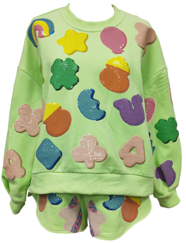 Neon Green Lucky Charm Icon Sweatshirt- (Women's)