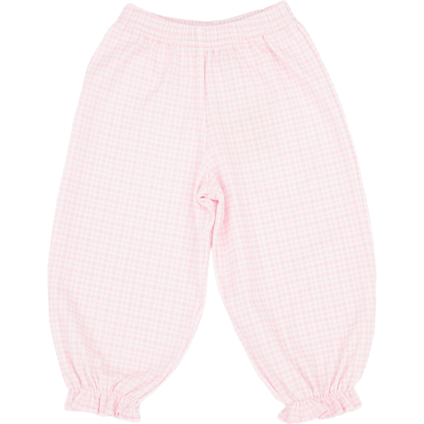 Ruffle Bloomer Pants- Pink Window Pane