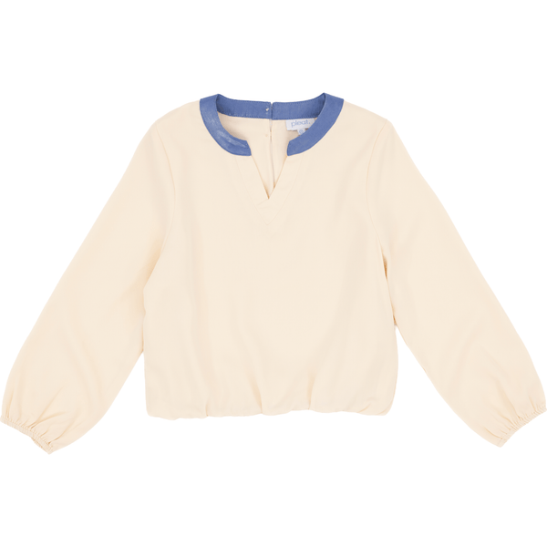 Milly Top- Cream/Blue