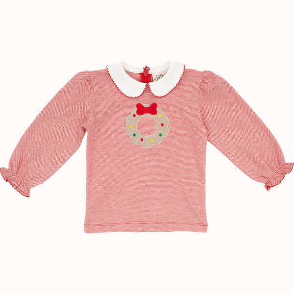 Christmas Wreath Peter Pan Blouse