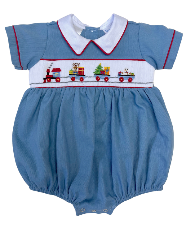 Christmas Train Smocked Bubble