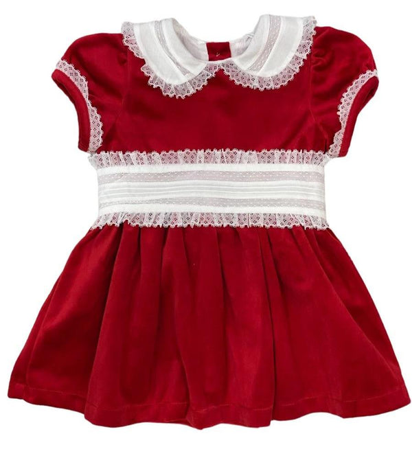 Red Velvet Dress W/ Lace