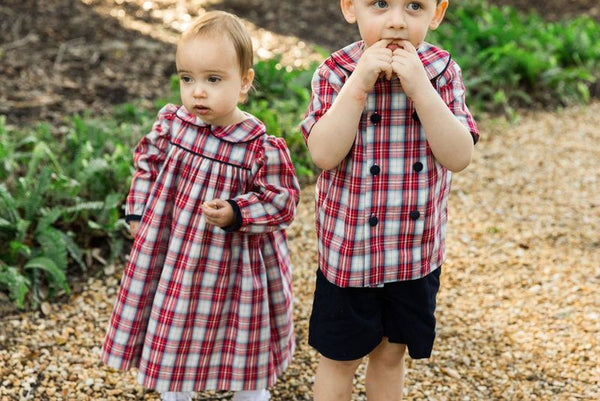 Cranberry W/ Navy Cord-Dressy Short Set