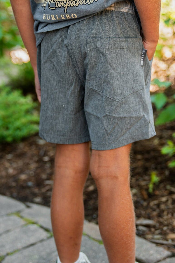 Youth Athletic Short Grizzly Grey- Deer Camo Liner