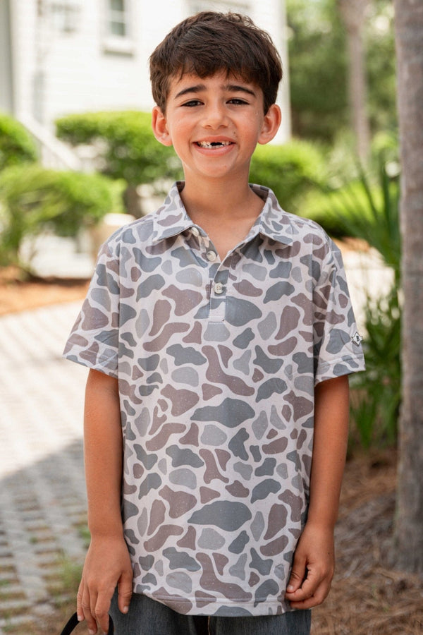 Youth Polo- Classic Deer Camo