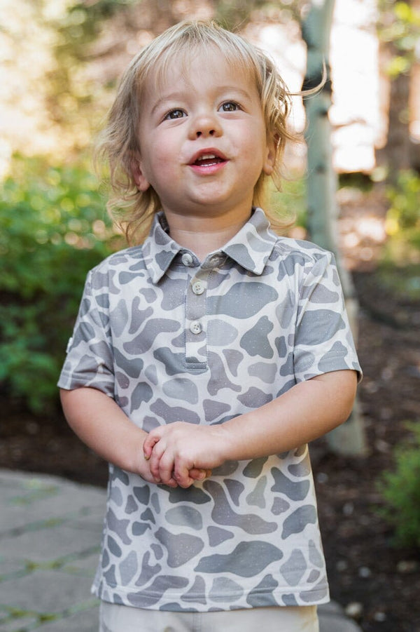 Youth Polo- Classic Deer Camo