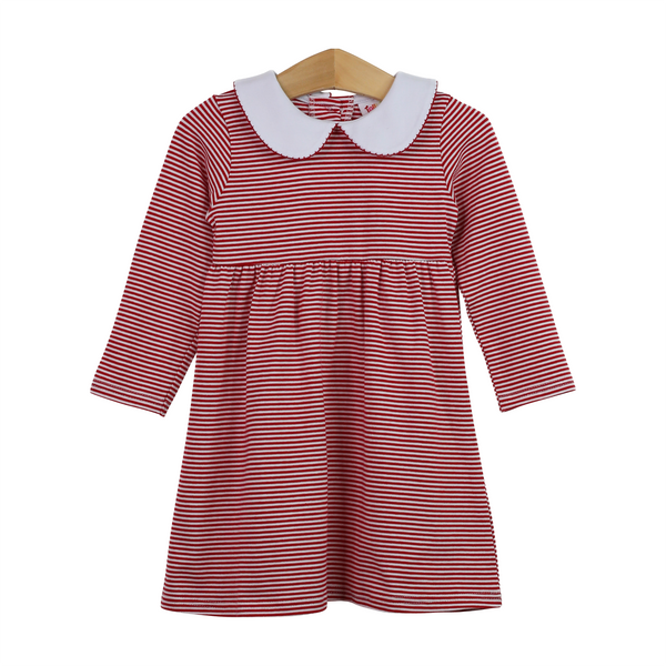 Charlotte LS Dress- Red Stripe