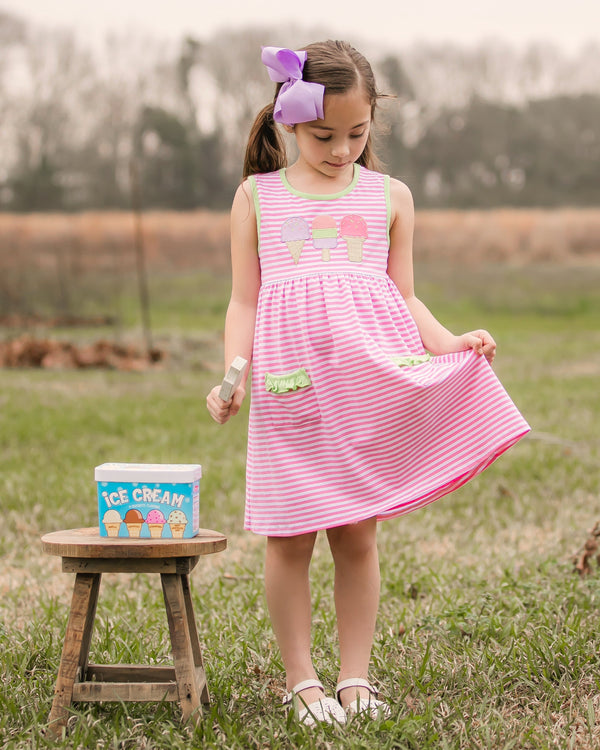 Ice Cream Applique Dress