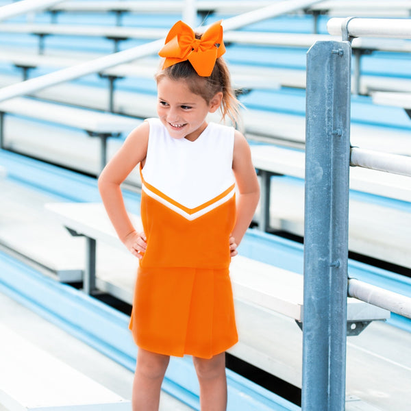 Cheer Uniform Skort Set- Orange/White