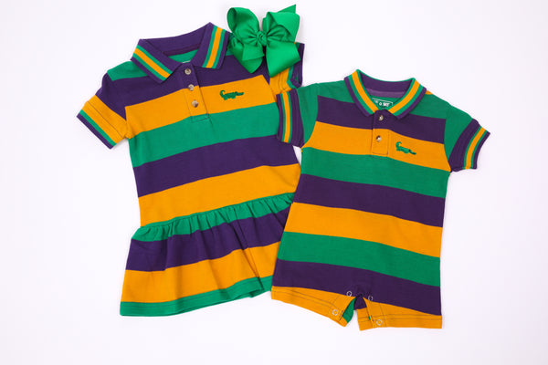 Mardi Gras SS Polo Dress