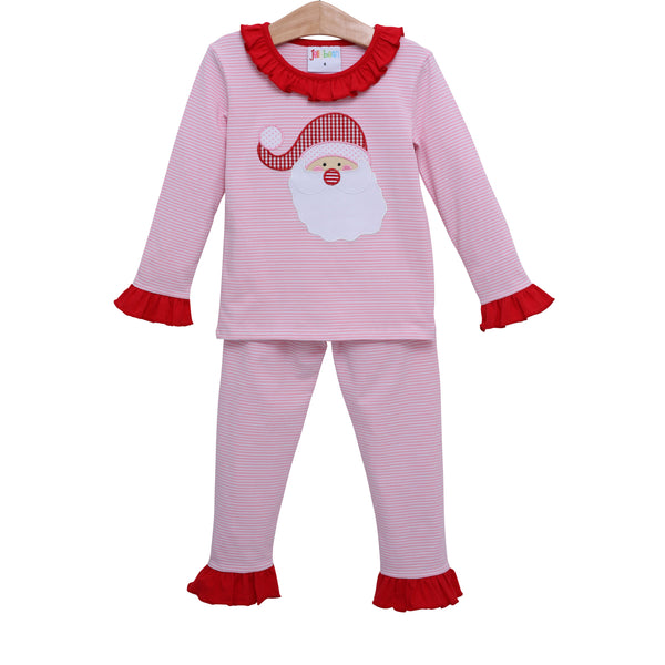 Santa Applique Ruffle Pant Set