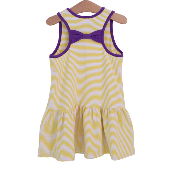 Bow Back Cheer Dress- Yellow & Purple