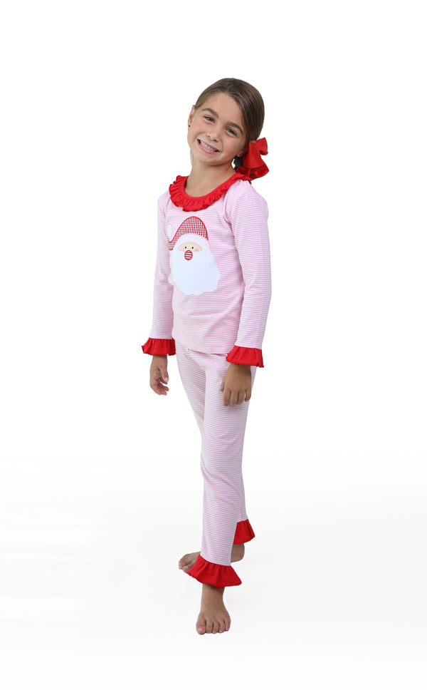 Santa Applique Ruffle Pant Set