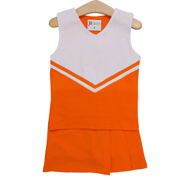 Cheer Uniform Skort Set- Orange/White