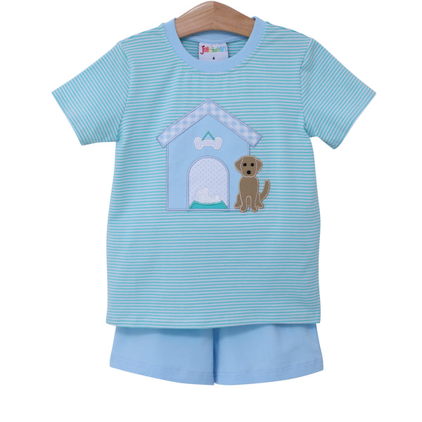 Dog House Applique Short Set