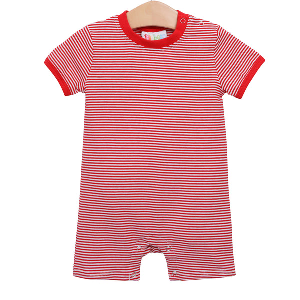 James Romper- Red Stripe